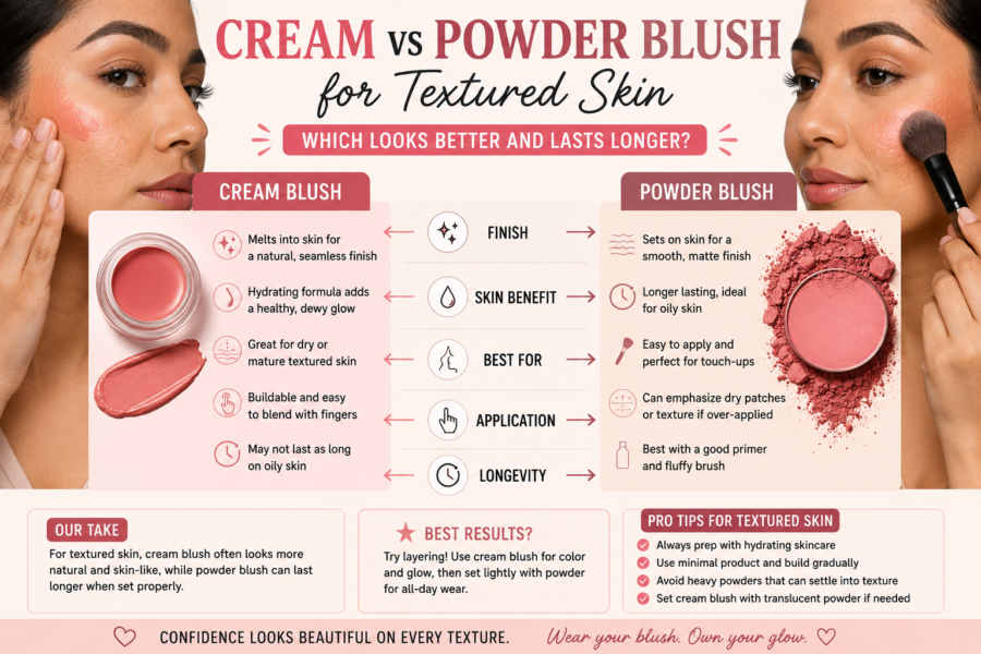 Cream vs Powder Blush for Textured Skin
